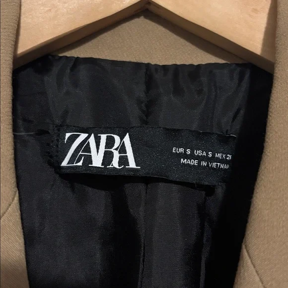 Zara Camel Double-Breasted Blazer - Picture 2 of 6
